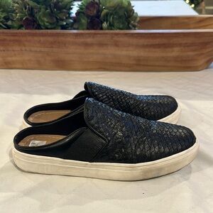 KAANAS MURCIA SNAKE-EMBOSSED SNEAKER SLIDE shoes mules slip on ons size 7 black
